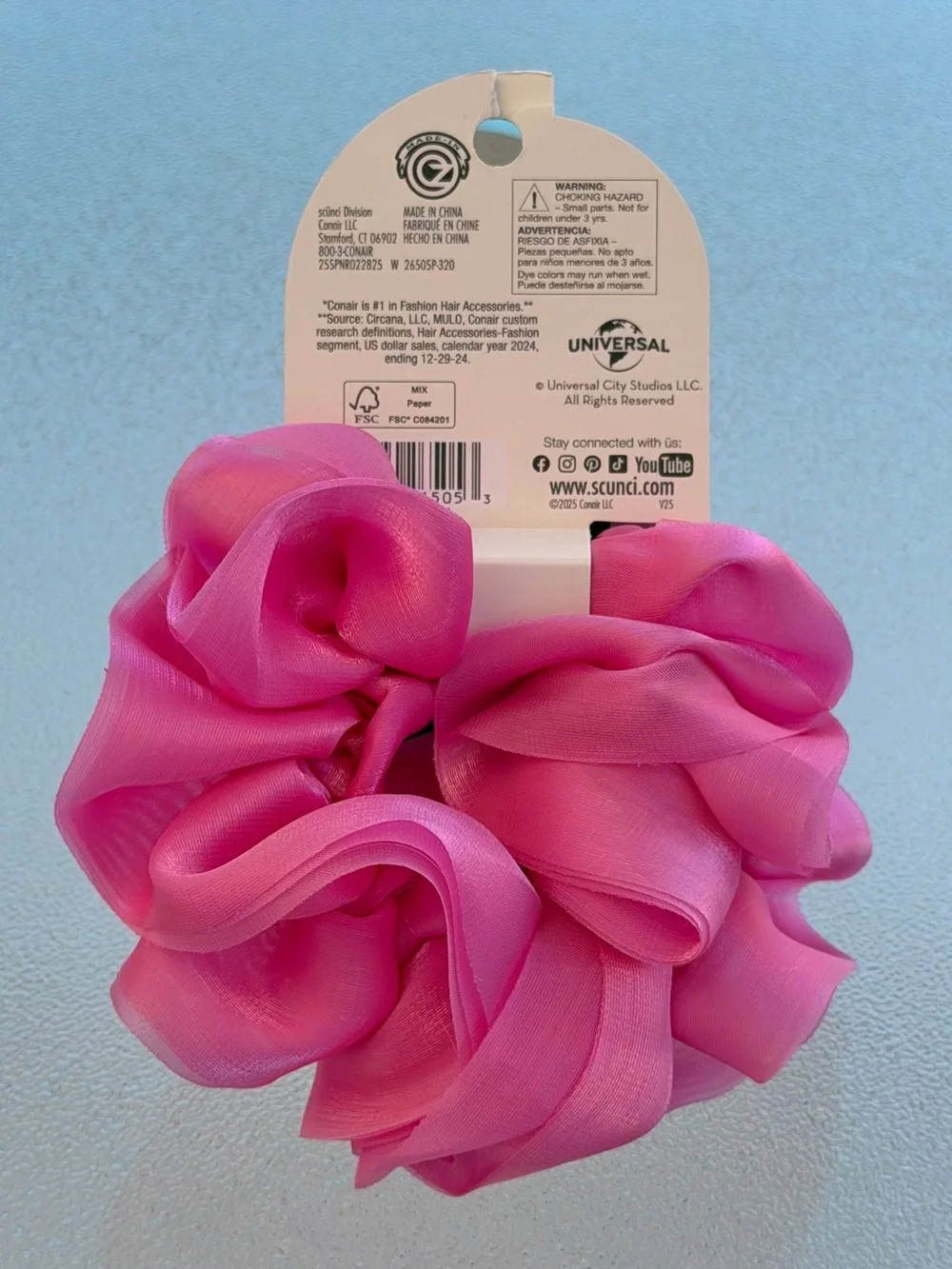 Wicked Glinda Bright Pink Double-Layered Jumbo Scrunchie by Scunci